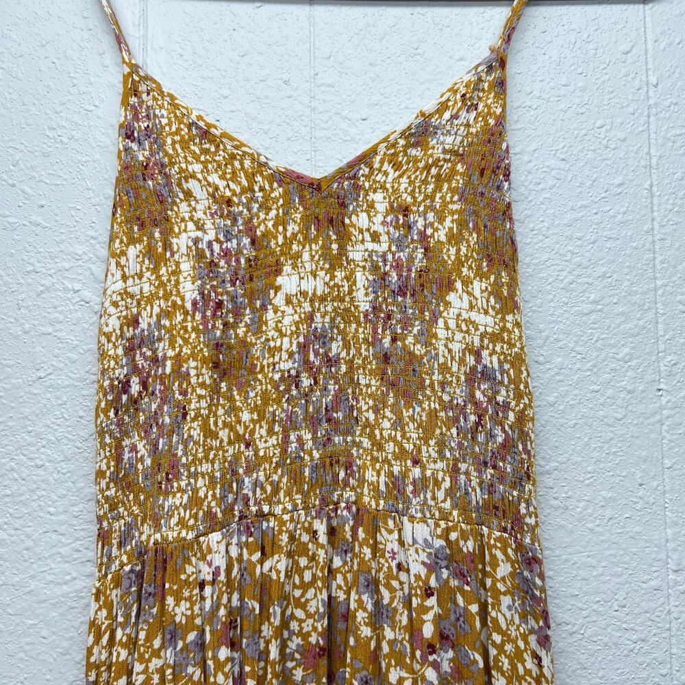 Milibon Floral Midi Smocked Dress Womens Medium Beachy Boho Coastal Cruise Party - Picture 4 of 16
